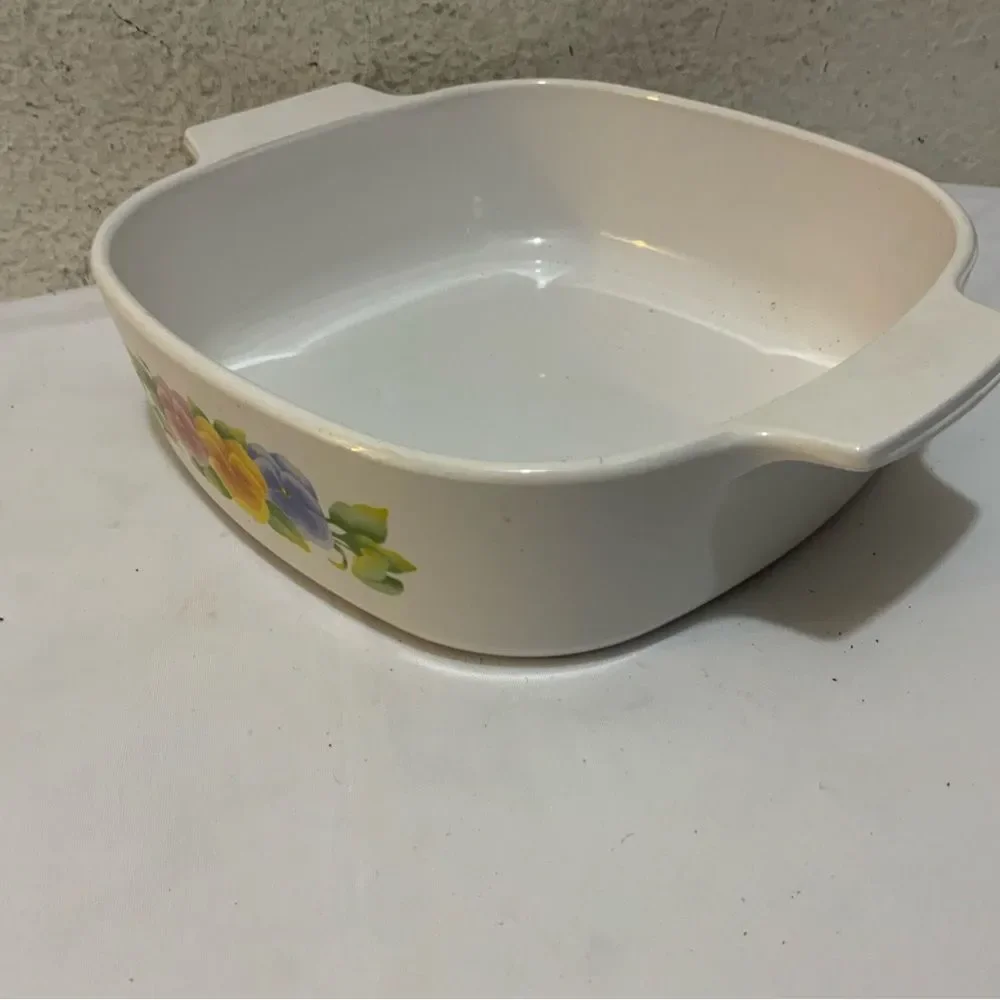 Corning Ware Summer Blush Pansy 2 Liter Casserole Dish A-2-B 21 Vintage Retired